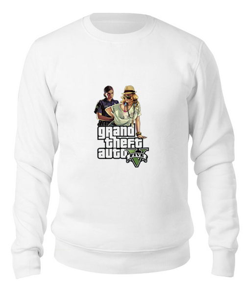 Заказать свитшот в Москве. Свитшот унисекс хлопковый GTA V от k.vseslav - готовые дизайны и нанесение принтов.