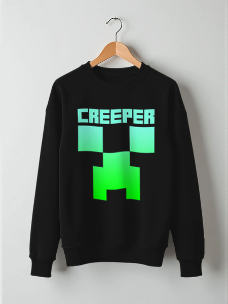 Заказать свитшот в Москве. Свитшот унисекс хлопковый MINECRAFT CREEPER от vista12761@rambler.ru - готовые дизайны и нанесение принтов.