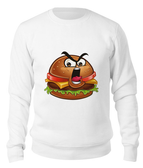 Заказать свитшот в Москве. Свитшот унисекс хлопковый Гамбургер от THE_NISE  - готовые дизайны и нанесение принтов.