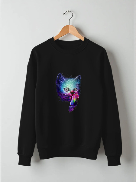 Заказать свитшот в Москве. Свитшот унисекс хлопковый Swag cat от Sergio Happy - готовые дизайны и нанесение принтов.