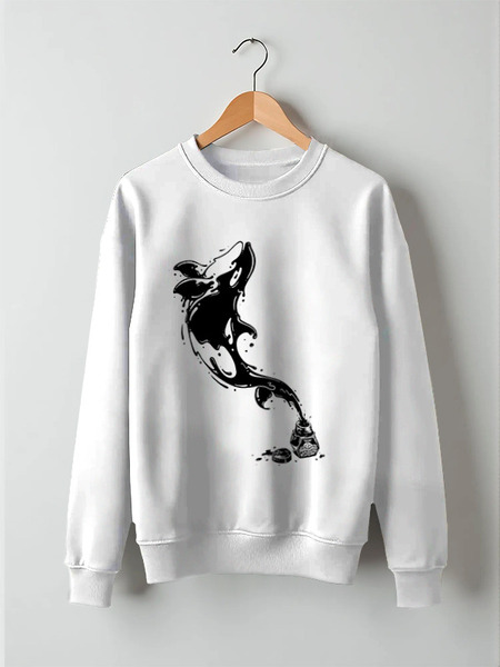 Заказать свитшот в Москве. Свитшот унисекс хлопковый Чернильный дельфин  от ISliM - готовые дизайны и нанесение принтов.