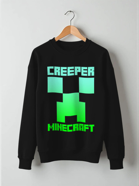 Заказать свитшот в Москве. Свитшот унисекс хлопковый MINECRAFT CREEPER от vista12761@rambler.ru - готовые дизайны и нанесение принтов.