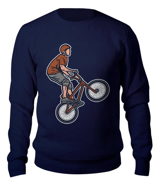 Заказать свитшот в Москве. Свитшот унисекс хлопковый Велосипедист от T-shirt print  - готовые дизайны и нанесение принтов.