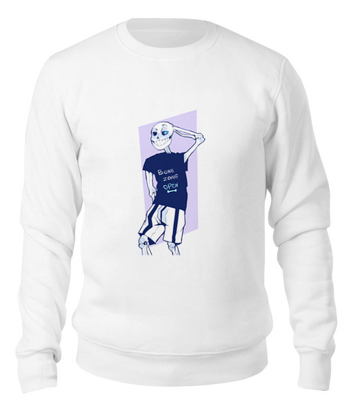 Заказать свитшот в Москве. Свитшот унисекс хлопковый Санс из Undertale от cherdantcev - готовые дизайны и нанесение принтов.
