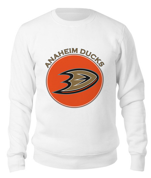 Заказать свитшот в Москве. Свитшот унисекс хлопковый Anaheim Ducks от kspsshop - готовые дизайны и нанесение принтов.