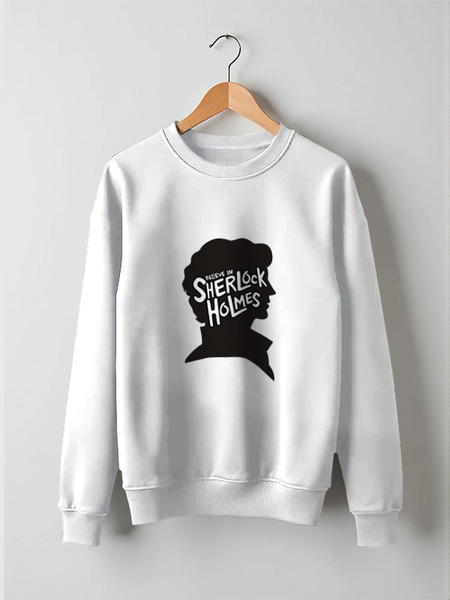 Заказать свитшот в Москве. Свитшот унисекс хлопковый Believe in Sherlock от skynatural - готовые дизайны и нанесение принтов.