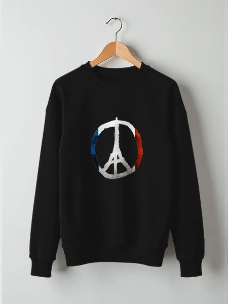 Заказать свитшот в Москве. Свитшот унисекс хлопковый Мир Парижу (Peace for Paris) от gohard - готовые дизайны и нанесение принтов.