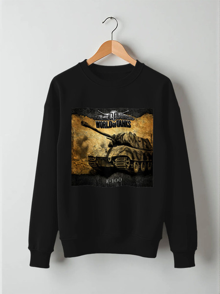 Заказать свитшот в Москве. Свитшот унисекс хлопковый world of tanks е-100 ф от scrat29@yandex.ru - готовые дизайны и нанесение принтов.