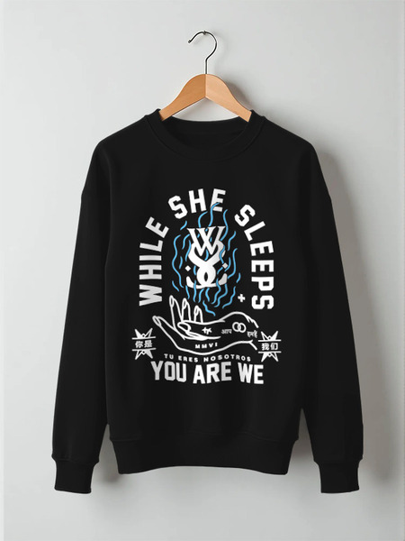 Заказать свитшот в Москве. Свитшот унисекс хлопковый While She Sleeps от geekbox - готовые дизайны и нанесение принтов.