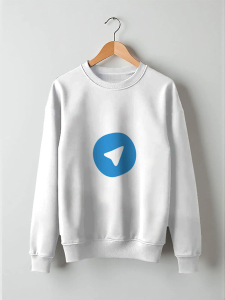 Заказать свитшот в Москве. Свитшот унисекс хлопковый Логотип Telegram от YellowCloverShop - готовые дизайны и нанесение принтов.