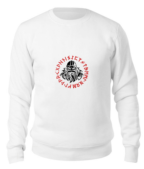 Заказать свитшот в Москве. Свитшот унисекс хлопковый Вальхалла от shop-viking - готовые дизайны и нанесение принтов.
