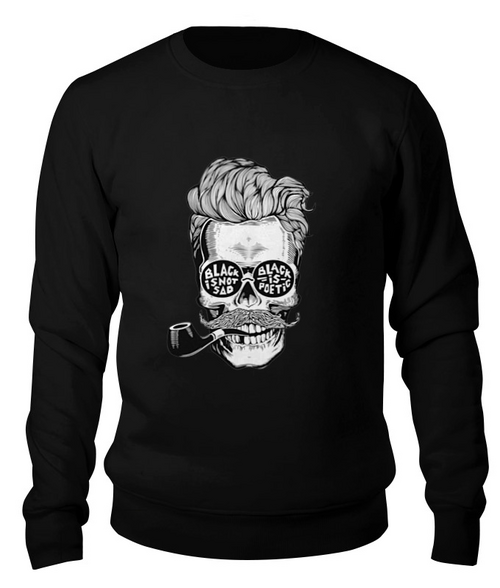 Заказать свитшот в Москве. Свитшот унисекс хлопковый Black Is Not Sad от fashionsallymagazine@gmail.com - готовые дизайны и нанесение принтов.