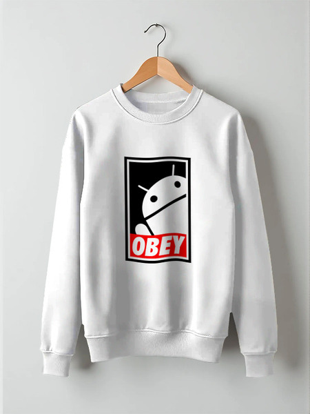 Заказать свитшот в Москве. Свитшот унисекс хлопковый Android (Obey) от coolmag - готовые дизайны и нанесение принтов.