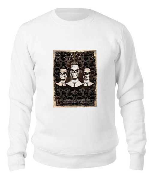 Заказать свитшот в Москве. Свитшот унисекс хлопковый Prayer \ Religion has not civilized man... от OEX design - готовые дизайны и нанесение принтов.