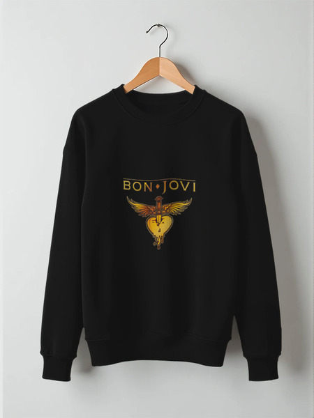 Заказать свитшот в Москве. Свитшот унисекс хлопковый Bon Jovi от Денис - готовые дизайны и нанесение принтов.