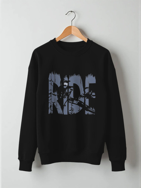 Заказать свитшот в Москве. Свитшот унисекс хлопковый Ride MTB от oneredfoxstore@gmail.com - готовые дизайны и нанесение принтов.