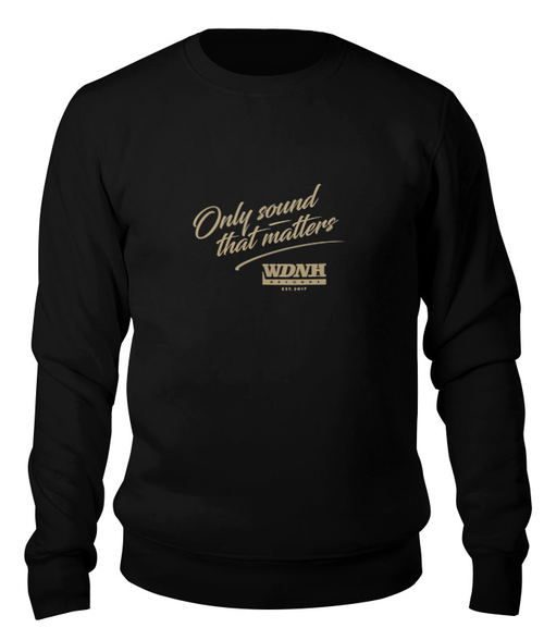 Заказать свитшот в Москве. Свитшот унисекс хлопковый WDNH Records black sweatshirt от Alcochat - готовые дизайны и нанесение принтов.