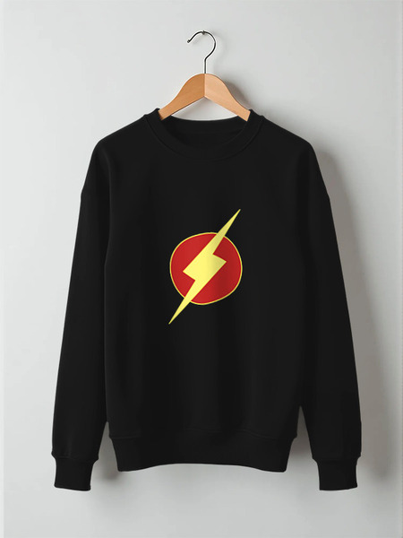 Заказать свитшот в Москве. Свитшот унисекс хлопковый Молния (The Flash) от fanart - готовые дизайны и нанесение принтов.