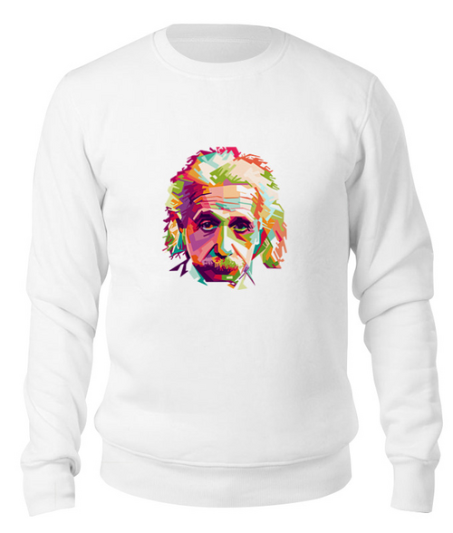 Заказать свитшот в Москве. Свитшот унисекс хлопковый Альберт Эйнштейн (Albert Einstein) от coolmag - готовые дизайны и нанесение принтов.