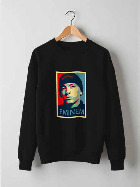 Заказать свитшот в Москве. Свитшот унисекс хлопковый Эминем (Eminem) от coolmag - готовые дизайны и нанесение принтов.
