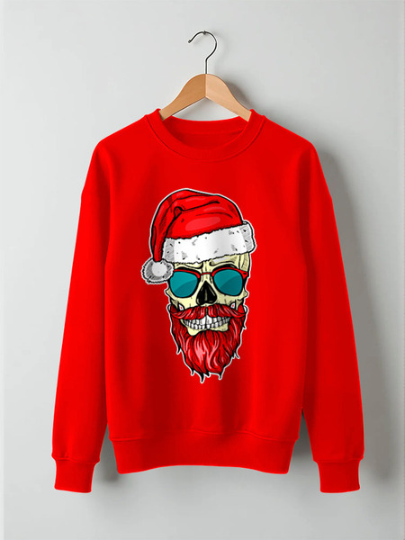 Заказать свитшот в Москве. Свитшот унисекс хлопковый SkullSanta от balden - готовые дизайны и нанесение принтов.