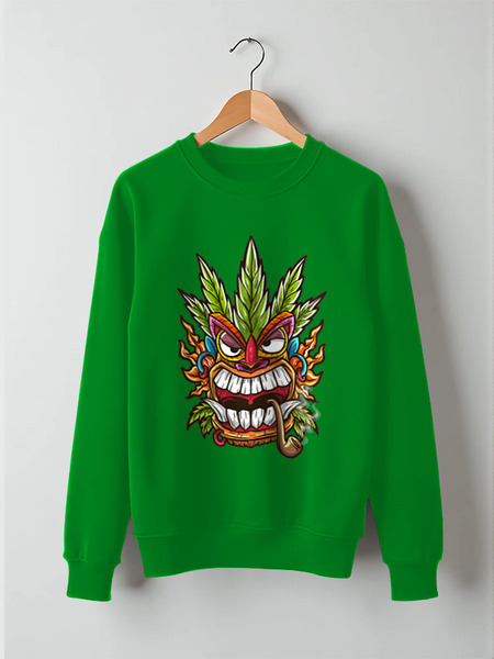 Заказать свитшот в Москве. Свитшот унисекс хлопковый ✽Tiki Mask✽ от balden - готовые дизайны и нанесение принтов.