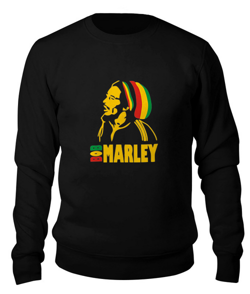 Заказать свитшот в Москве. Свитшот унисекс хлопковый Боб Марлей (Bob Marley) от coolmag - готовые дизайны и нанесение принтов.