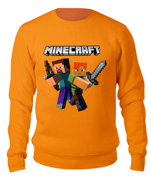 Заказать свитшот в Москве. Свитшот унисекс хлопковый Minecraft   от T-shirt print  - готовые дизайны и нанесение принтов.