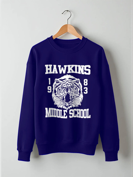 Заказать свитшот в Москве. Свитшот унисекс хлопковый Hawkins middle school от zamza - готовые дизайны и нанесение принтов.