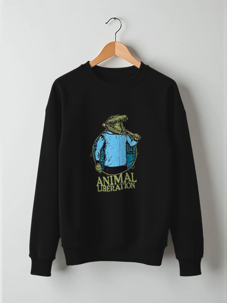 Заказать свитшот в Москве. Свитшот унисекс хлопковый Animal liberation от Leichenwagen - готовые дизайны и нанесение принтов.
