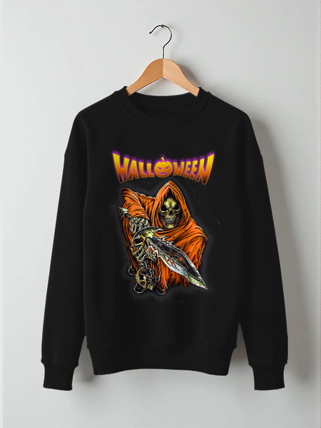 Заказать свитшот в Москве. Свитшот унисекс хлопковый Death Skull (Halloween) от balden - готовые дизайны и нанесение принтов.