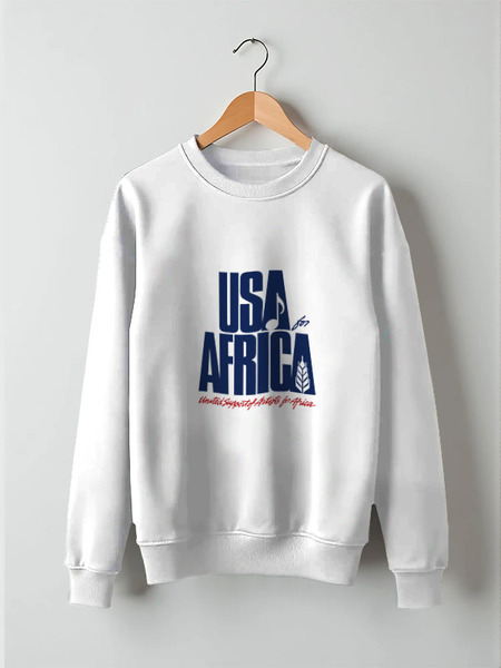 Заказать свитшот в Москве. Свитшот унисекс хлопковый USA for Africa от symbols - готовые дизайны и нанесение принтов.