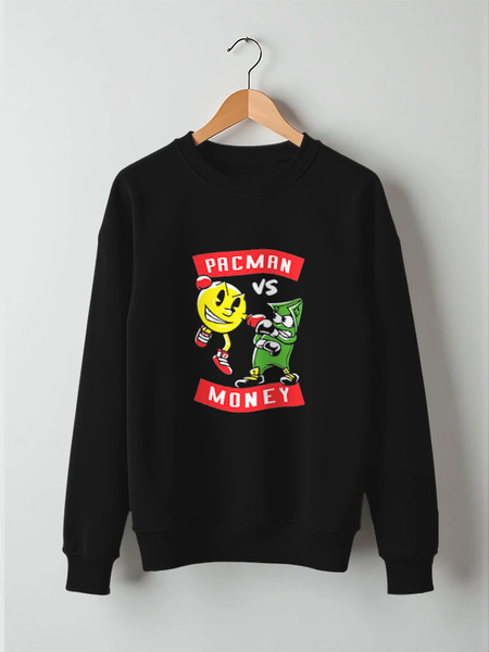 Заказать свитшот в Москве. Свитшот унисекс хлопковый Pacman x Money от coolmag - готовые дизайны и нанесение принтов.