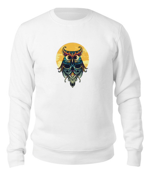 Заказать свитшот в Москве. Свитшот унисекс хлопковый Сова (Owl) от printik - готовые дизайны и нанесение принтов.