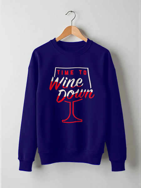 Заказать свитшот в Москве. Свитшот унисекс хлопковый ☂ Time To Wine Down ☂ от balden - готовые дизайны и нанесение принтов.