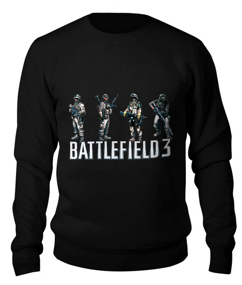 Заказать свитшот в Москве. Свитшот унисекс хлопковый Battlefield 3 от proFox - готовые дизайны и нанесение принтов.
