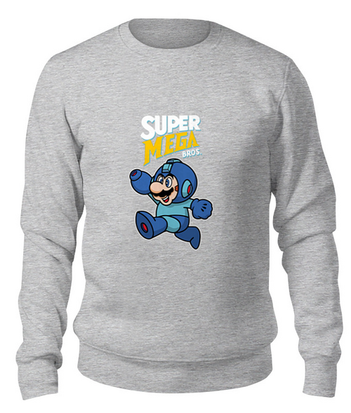 Заказать свитшот в Москве. Свитшот унисекс хлопковый Super Mario (Mega Man) от coolmag - готовые дизайны и нанесение принтов.