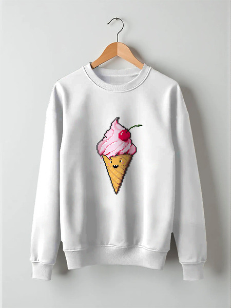 Заказать свитшот в Москве. Свитшот унисекс хлопковый ice cream от punksy - готовые дизайны и нанесение принтов.