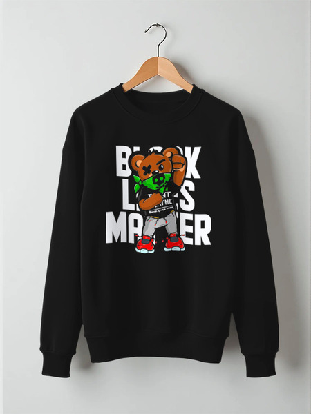 Заказать свитшот в Москве. Свитшот унисекс хлопковый ✱ Black Lives Matter Bear ✱ от balden - готовые дизайны и нанесение принтов.