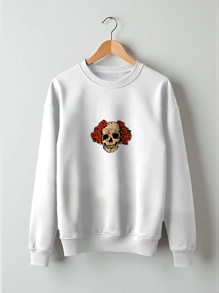 Заказать свитшот в Москве. Свитшот унисекс хлопковый Mrs. Skull от Антон Величко - готовые дизайны и нанесение принтов.