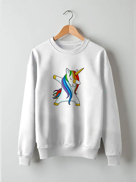Заказать свитшот в Москве. Свитшот унисекс хлопковый Dab Unicorn  от DESIGNER   - готовые дизайны и нанесение принтов.