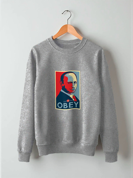 Заказать свитшот в Москве. Свитшот унисекс хлопковый Путин (Obey) от coolmag - готовые дизайны и нанесение принтов.