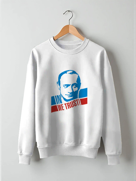 Заказать свитшот в Москве. Свитшот унисекс хлопковый Владимир Путин от putin_russia - готовые дизайны и нанесение принтов.