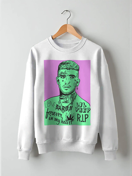Заказать свитшот в Москве. Свитшот унисекс хлопковый Lil Peep от missdiz - готовые дизайны и нанесение принтов.