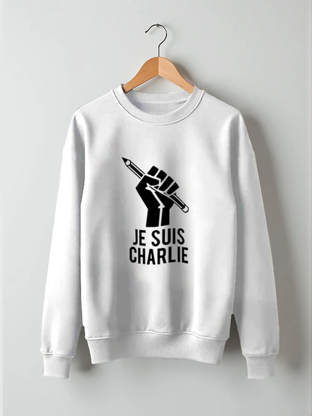Заказать свитшот в Москве. Свитшот унисекс хлопковый Je Suis Charlie, Я Шарли от cherdantcev - готовые дизайны и нанесение принтов.