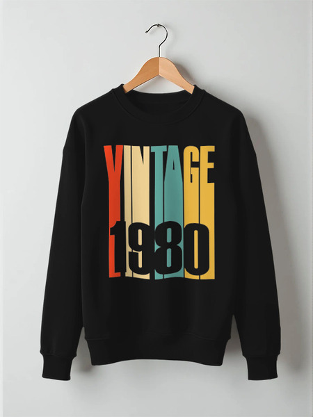 Заказать свитшот в Москве. Свитшот унисекс хлопковый  VINTAGE 1·9·8·0 от balden - готовые дизайны и нанесение принтов.