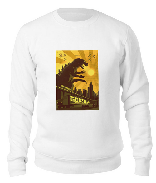 Заказать свитшот в Москве. Свитшот унисекс хлопковый Godzilla yellow от KinoArt - готовые дизайны и нанесение принтов.