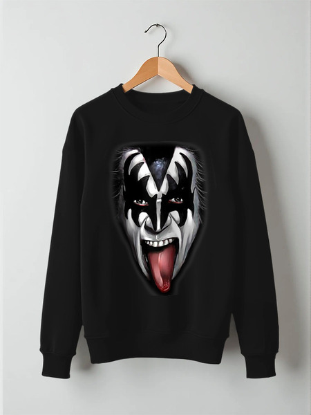 Заказать свитшот в Москве. Свитшот унисекс хлопковый Gene Simmons (KISS)_ от balden - готовые дизайны и нанесение принтов.