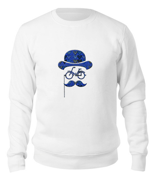Заказать свитшот в Москве. Свитшот унисекс хлопковый Влюбленный велосипедист от Pinky-Winky - готовые дизайны и нанесение принтов.