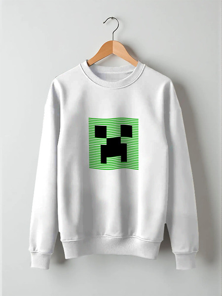 Заказать свитшот в Москве. Свитшот унисекс хлопковый Крипер (Minecraft) от trugift - готовые дизайны и нанесение принтов.